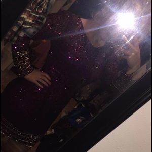Purple Sequin Beaded Dress